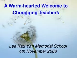 Lee Kau Yan Memorial School 4th November 2008