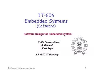 IT-606 Embedded Systems (Software)