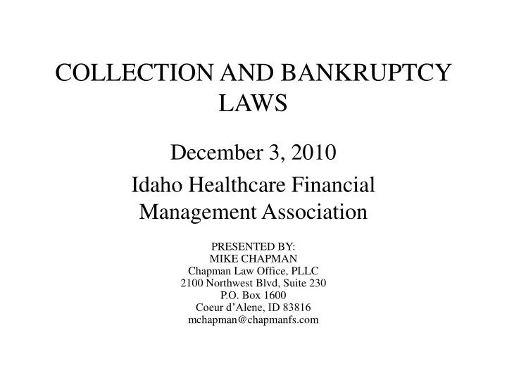 collection and bankruptcy laws