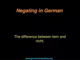 Negating in German
