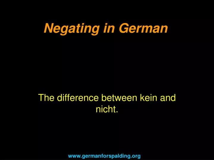 negating in german