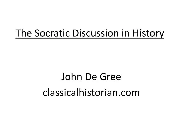the socratic discussion in history