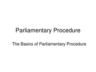 Parliamentary Procedure