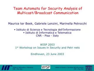 Team Automata for Security Analysis of Multicast/Broadcast Communication