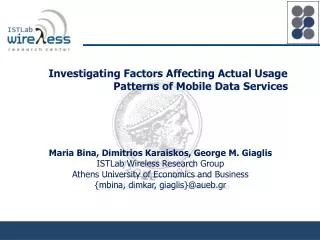 Investigating Factors Affecting Actual Usage Patterns of Mobile Data Services