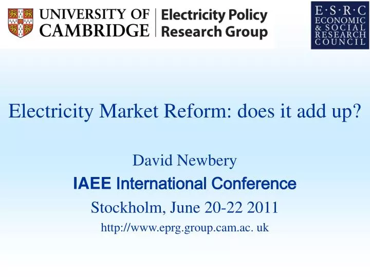 electricity market reform does it add up