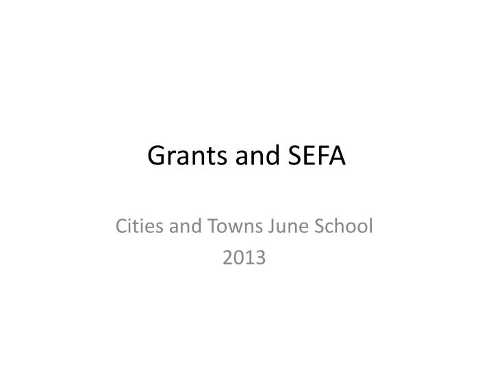 grants and sefa