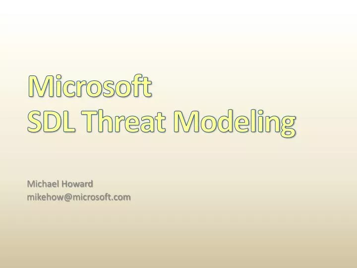microsoft sdl threat modeling