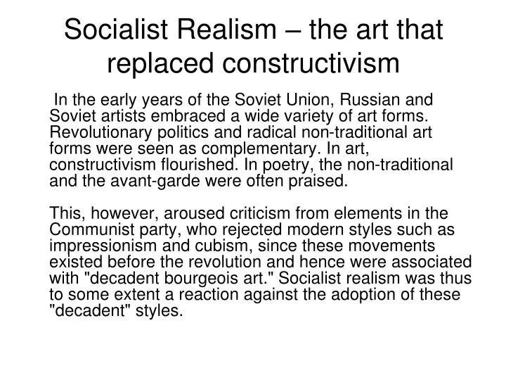 socialist realism the art that replaced constructivism