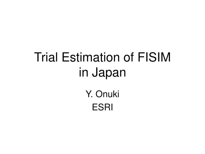 trial estimation of fisim in japan