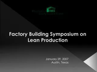 factory building symposium on lean production