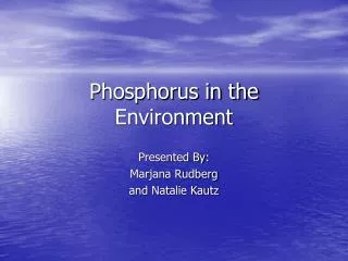 phosphorus in the environment