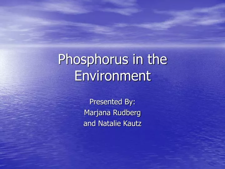 phosphorus in the environment