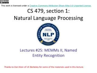 CS 479, section 1: Natural Language Processing