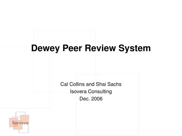 dewey peer review system