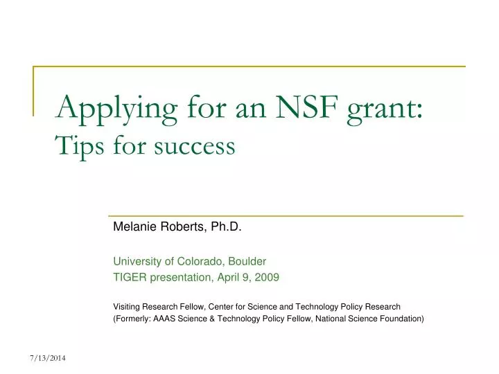 applying for an nsf grant tips for success