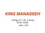 KING MANASSEH