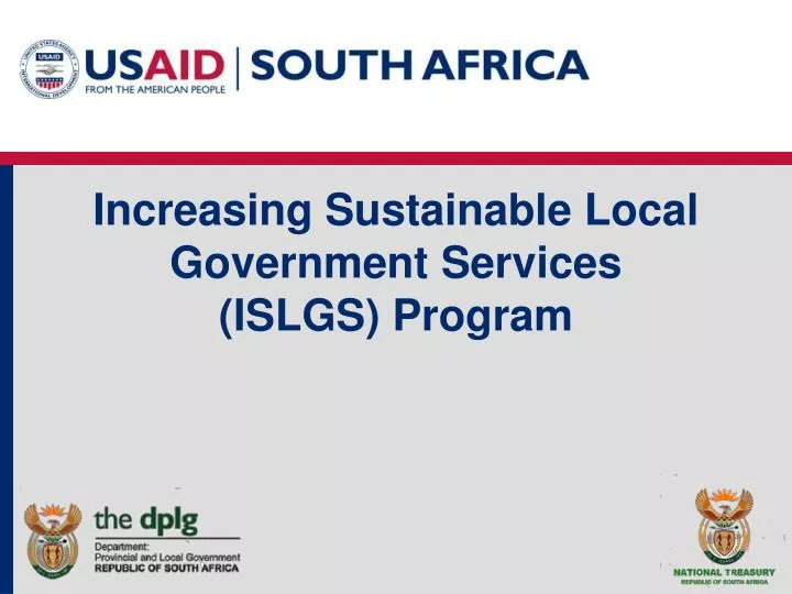 increasing sustainable local government services islgs program