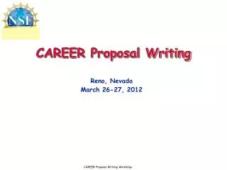 CAREER Proposal Writing