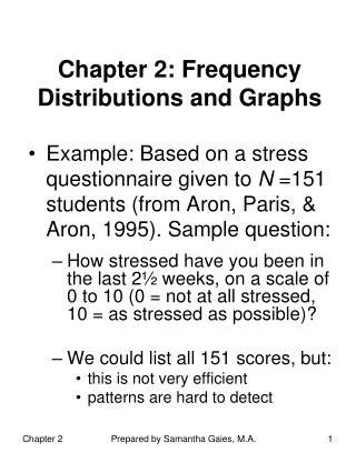 Chapter 2: Frequency Distributions and Graphs