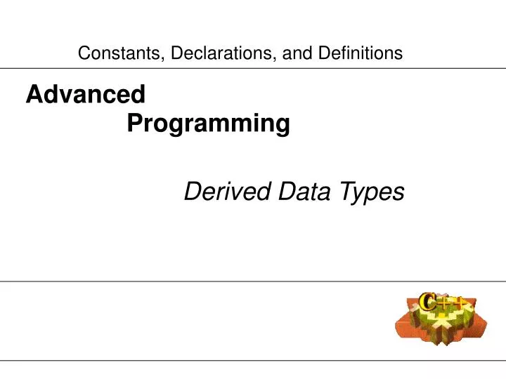 constants declarations and definitions