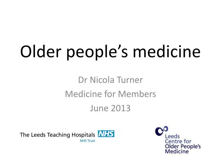 older people s medicine