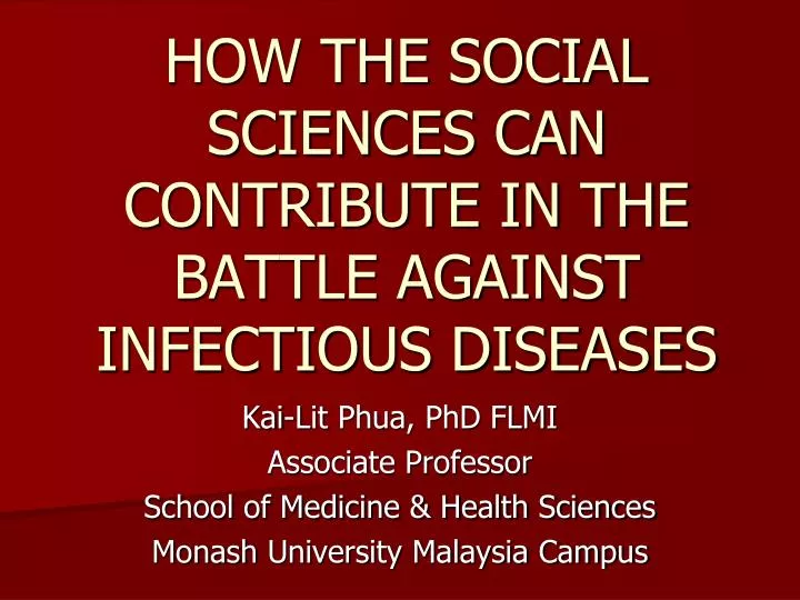 how the social sciences can contribute in the battle against infectious diseases