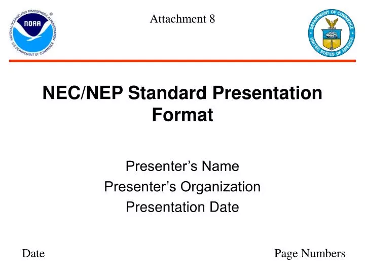 nec nep standard presentation format