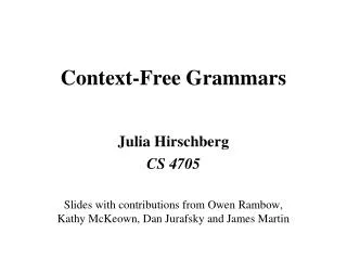 Context-Free Grammars