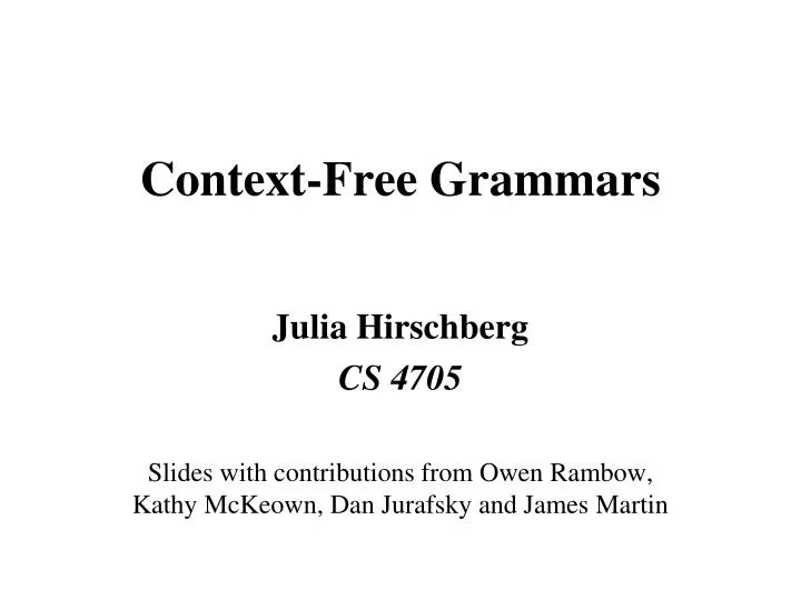 context free grammars