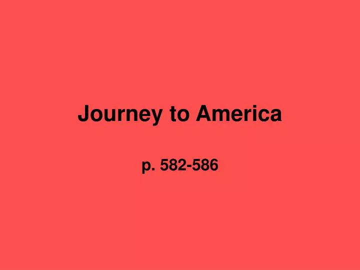 journey to america