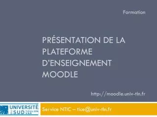 pr sentation de la plateforme d enseignement moodle