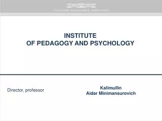 INSTITUTE OF PEDAGOGY AND PSYCHOLOGY