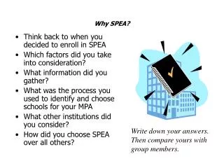 Why SPEA?