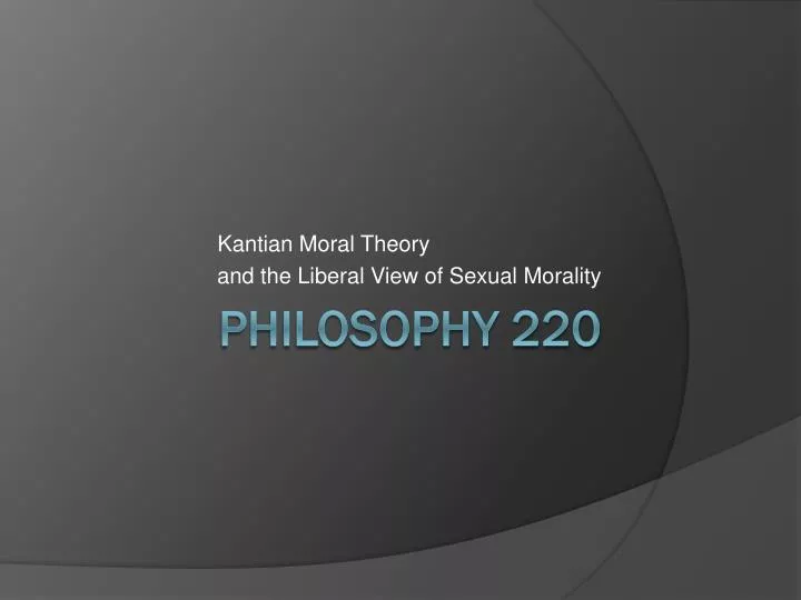 kantian moral theory and the liberal view of sexual morality