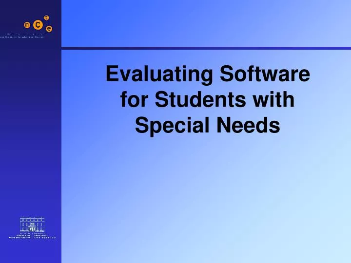 evaluating software for students with special needs
