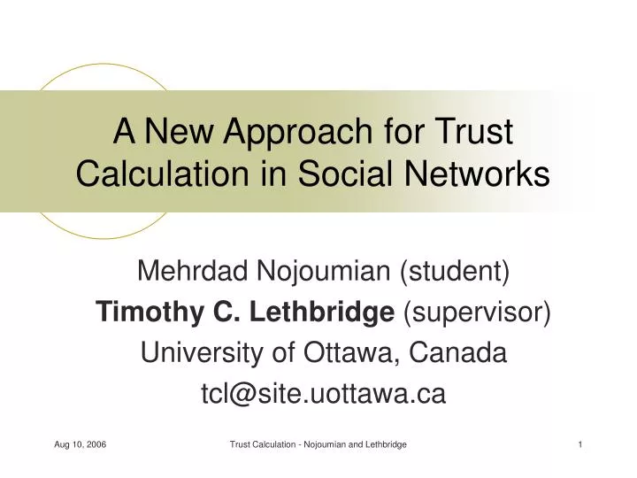a new approach for trust calculation in social networks