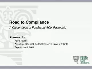 Road to Compliance