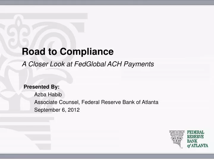 road to compliance