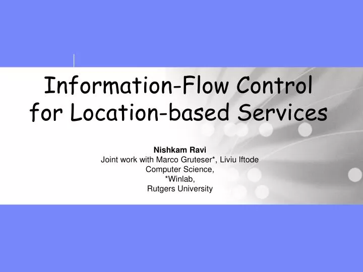 information flow control for location based services