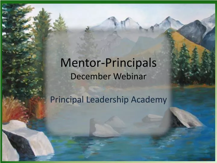 mentor principals december webinar