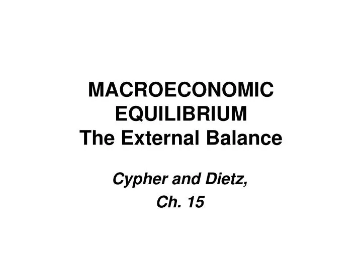 macroeconomic equilibrium the external balance