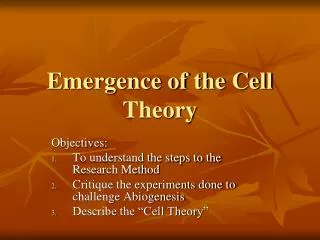 Emergence of the Cell Theory