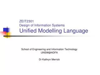 ZEIT2301 Design of Information Systems Unified Modelling Language
