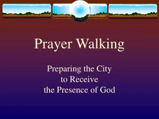 Prayer Walking