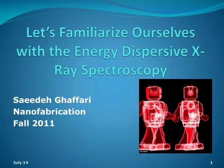 let s familiarize ourselves with the energy dispersive x ray spectroscopy