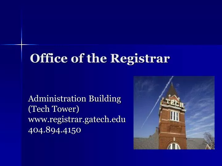 office of the registrar