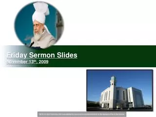 Friday Sermon Slides November 13 th , 2009