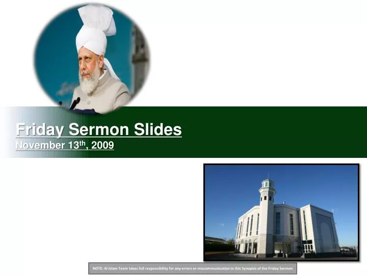 friday sermon slides november 13 th 2009