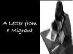 A Letter from a Migrant